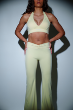 Soleil Halter Bra & Flared Pants Set - Baby Yellow